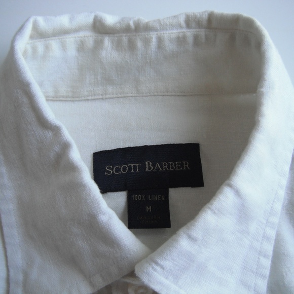 Scoott Barber in Men 100%Linen Long Sleeve Shirt - Picture 1 of 8